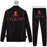 jogging philipp plein noir embroidery skull red